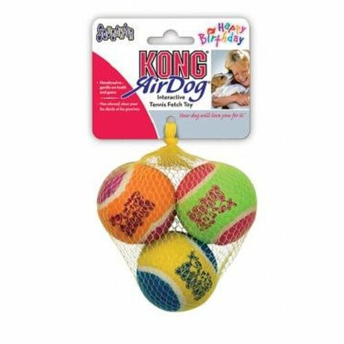 3 X Airdog Medium Squeaker Colourful Birthday Balls 3-Pack Dog