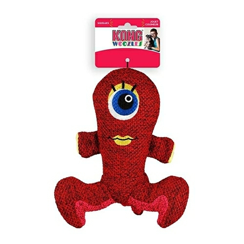 3 X Woozles Plush Squeaker Alien Dog Toy – Red Dog