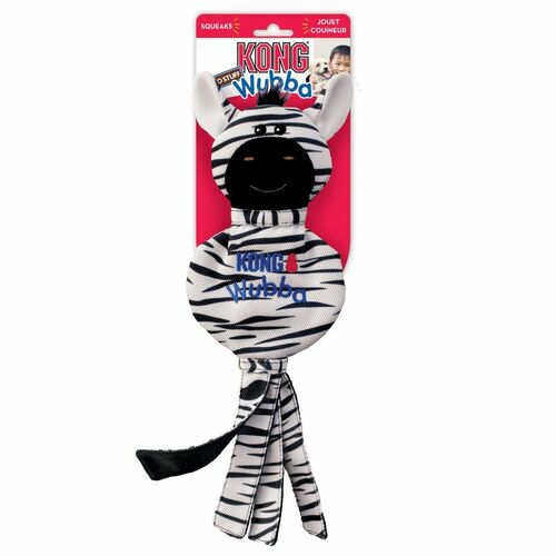 3 X Wubba No Stuff Squeaker Dog Toy – Large Zebra Dog