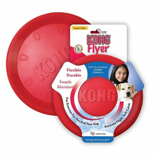 4 X Flyer Frisbee Classic Red Non-Toxic Rubber Fetch Dog Toy Dog