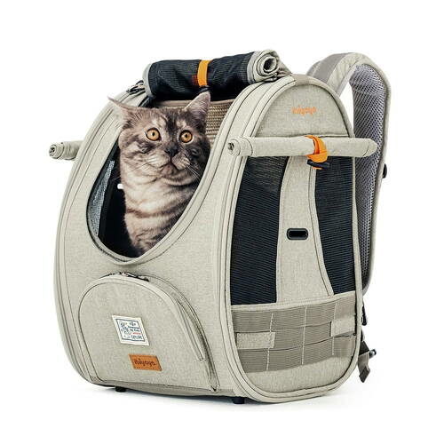 Adventure Cat & Small Dog Carrier Backpack – Grey-Green Carriers & Strollers