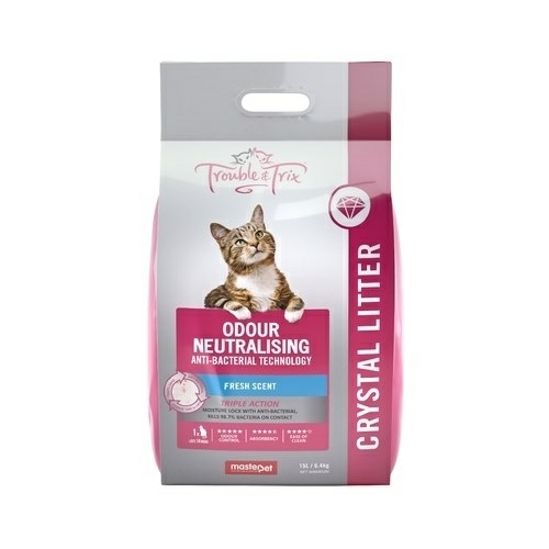 Antibacterial Odour-Neutralising Fresh Scent Crystal Cat Litter 15L Cat