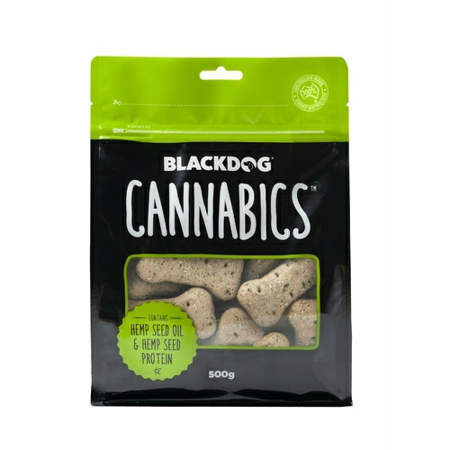 Black Dog Naturally Baked Cannabics Australian Dog Biscuit Treats With Hemp Seed Oil – 500G Dog