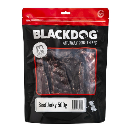 Black Dog Naturally Dried Single Ingredient Australian Beef Jerky – 500G Dog