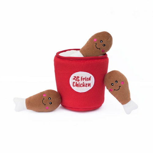 Burrows Interactive Squeaker Dog Toys – Bucket Of Chicken Dog