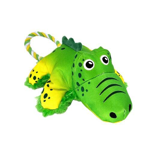 Cozie Tuggz Rope Sqeueaker Dog Toy – Alligator Bulk Pack Of 3 Dog