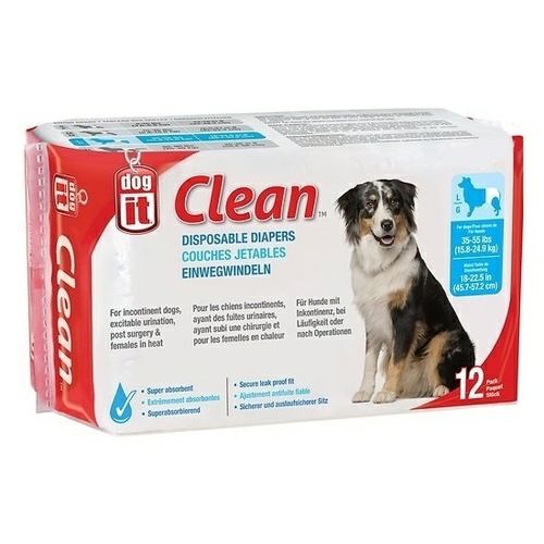 Disposable Dog Diapers For Senior Incontinence & Puppies – 12 Nappies Cleaning & Odour Control