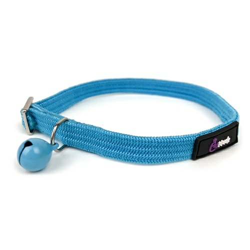 Flexi Stretch Safety Cat Collar With Bell – Blue Cat