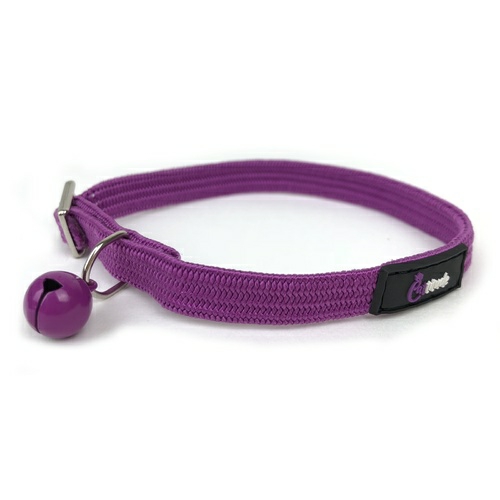 Flexi Stretch Safety Cat Collar With Bell – Purple Cat