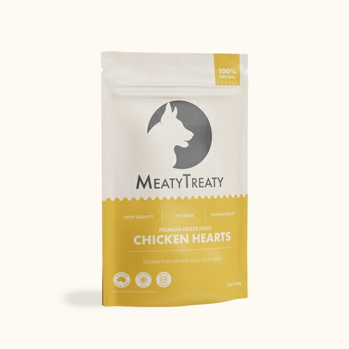 Freeze Dried Australian Chicken Hearts Cat & Dog Treats 100G Cat