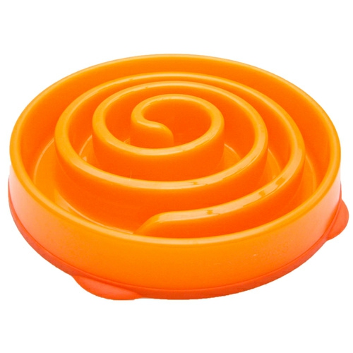 Fun Feeder Slow Bowl For Dogs – Orange Coral Maze Bowls & Fountains