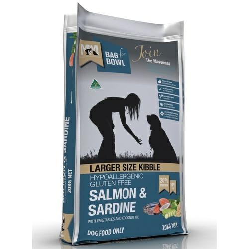 Gluten Free Salmon & Sardine Larger Kibble Dry Dog Food 20Kg Dog