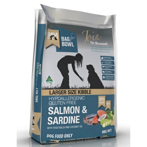 Gluten Free Salmon & Sardine Larger Kibble Dry Dog Food 9Kg Dog