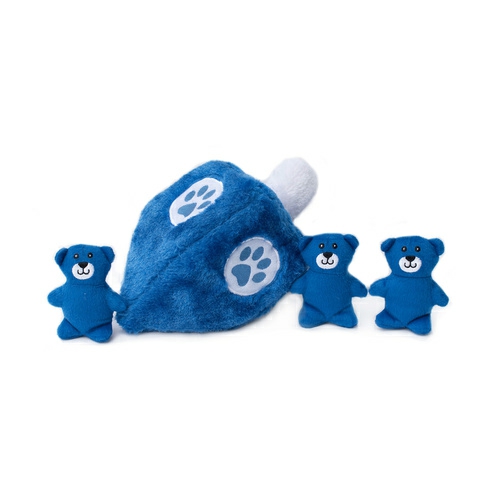 Hanukkah Burrow Interactive Squeaker Dog Toy – Dreidel Blue Bears Dog