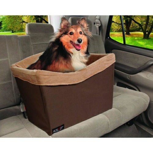 Happy Ride Solvit Jumbo On-Seat Booster Safety Seat In Chocolate For Small To Medium Dogs Car Seats & Car Protection