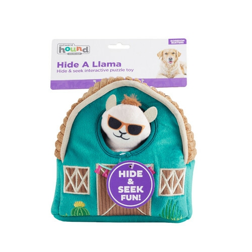 Hide-A-Llama Plush Dog Puzzle With 3 Squeaker Toys Dog