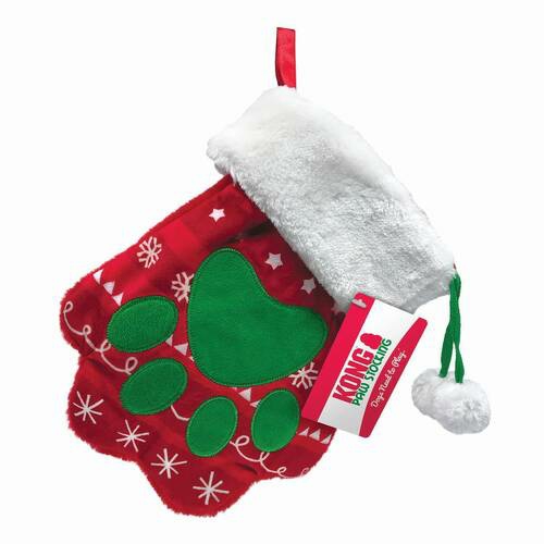 Holiday Red & Green Paw Christmas Stocking – Single Apparel & Costumes