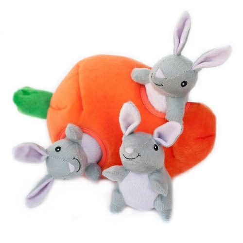 Interactive Burrow Dog Toy – Bunny ‘N Carrot Dog