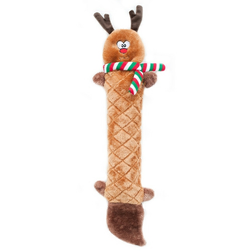 Jigglerz Shakeable Crinkly Low-Stuffing Dog Toy – Reindeer Chew Toys