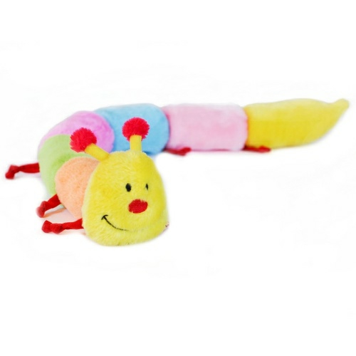 Long Caterpillar 6 Squeakers Plush No Stuffing Dog Toy Dog