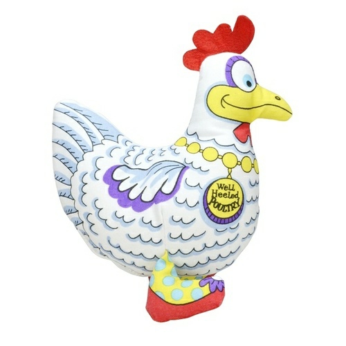 Madcap Well-Heeled Poultry Plush Squeaker Canvas Dog Toy Dog