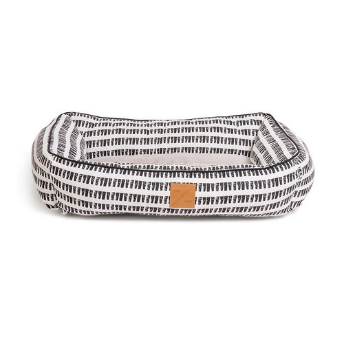 Mog & Bone Bolster Dog Bed – Black & White Mosaic Beds & Blankets