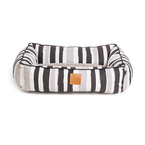 Mog & Bone Bolster Dog Bed – Pebble Black Brush Stroke Beds & Blankets