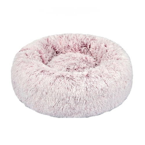 Pet Bed Cat Dog Donut Nest Calming Mat Soft Plush Kennel – Pink Beds & Blankets