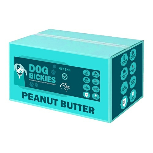 Petrite Australian Mixed Peanut Butter Bickies Dog Biscuits – 5Kg Bulk Box Dog