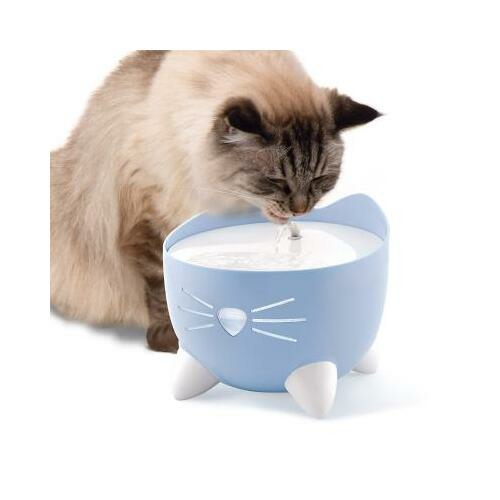 Pixi Fountain With Refill Alert For Cats & Dogs – 2.5 Litres In Pink Or Blue Bowls & Fountains Blue