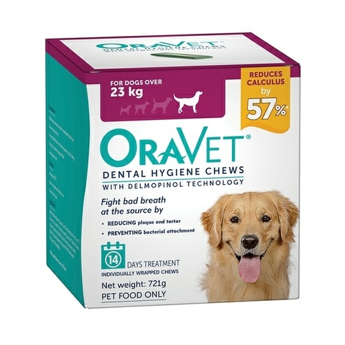 Plaque & Tartar Control Chews For Large Dogs Over 23Kg – 14 Chews Dental Care