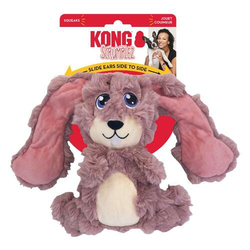 Scrumplez Plush Squeaker Tug Dog Toy Bunny – Bulk Pack Of 3 Dog