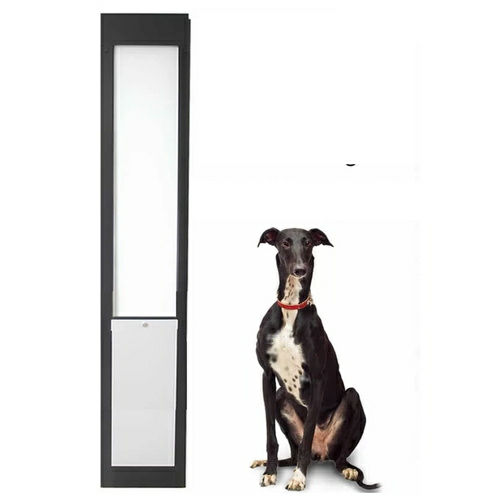 Sliding Door Greyhound Door Panel Insert & Flap Includes Locking Bracket For Doors Up To 2.1M Cat Black