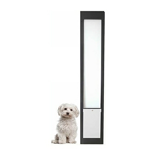 Sliding Door Pet Panel Insert & Flap + Locking Bracket For Doors Cat Black