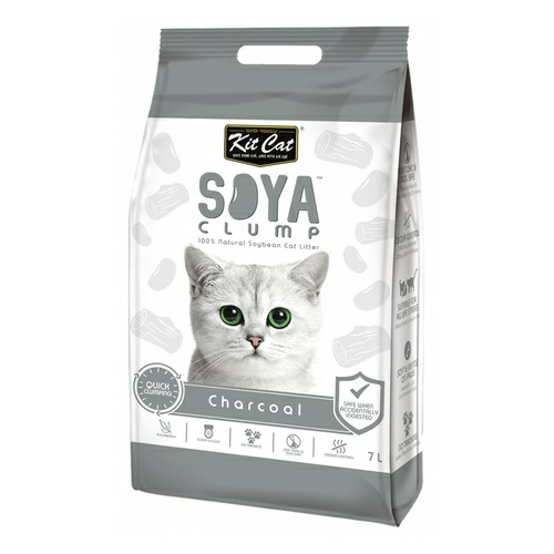 Soya Clumping Cat Litter Made From Soybean Waste – Charcoal 7 Litres Cat