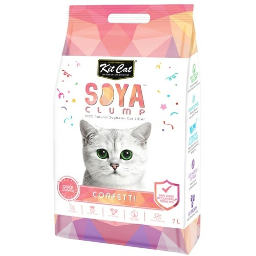 Soya Clumping Cat Litter Made From Soybean Waste – Confetti 7 Litres Cat