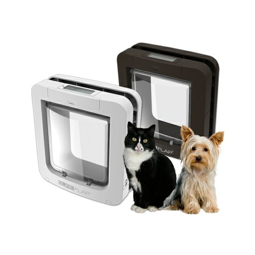 Sureflap Microchip Pet Door For Cats & Dogs With Curfew Mode – Large Cat Brown