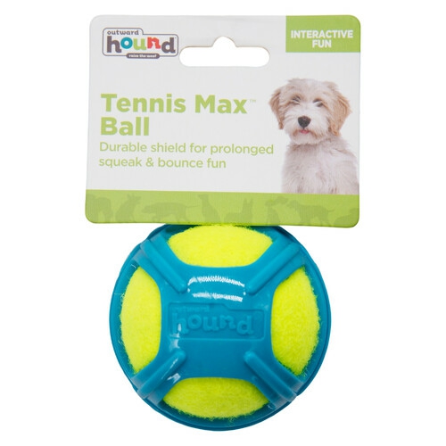 Tennis Max Fetch Dog Ball With Rubber Shell Dog Blue