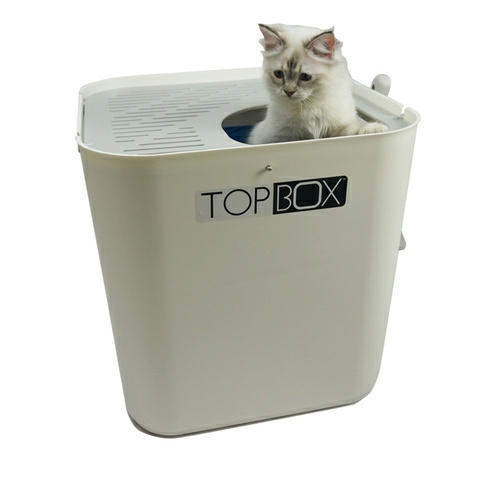 The Ultimate Topbox Cat Litter Tray With Scoop – White Cat