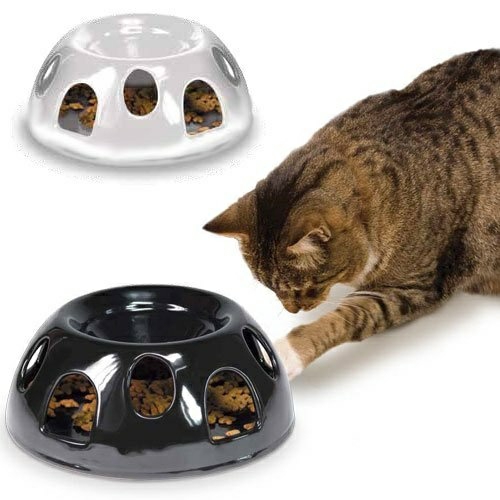 Tiger Diner Interactive Ceramic Slow Food Bowl For Cats By Smartcat Bowls & Fountains Black