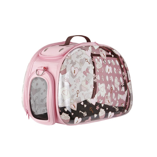 Transparent Pet Carrier – Pink Valentine Carriers & Strollers