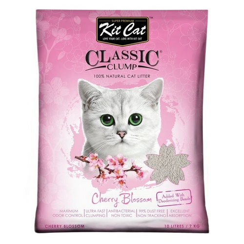 Ultra Fast Classic Clumping Bentonite Cat Litter 10 Litres/7Kg – Cherry Blossom Cat