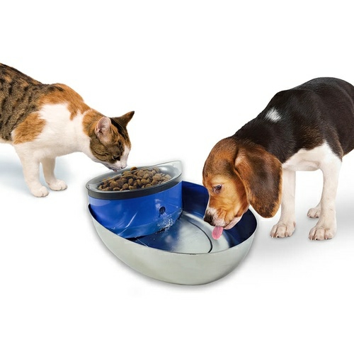 Water Food Bowl & Cat And Dog Drinking Fountain 1.18 Litres Automatic Feeders & Fountains