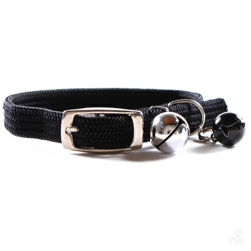 High Street Elastic Cat Collar With Double Bells – All Colours Available! Cat Black