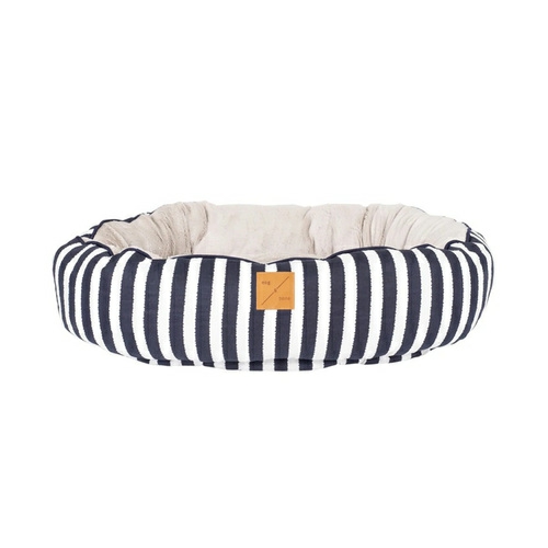 Mog & Bone 4 Seasons Reversible Dog Bed – Navy Hamptons Stripe Beds & Blankets