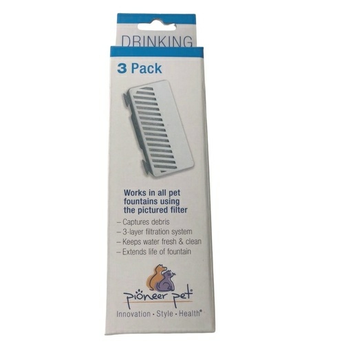 Pioneer Pets Replacement T-Filter 3-Pack – For Swan, Retro, Round Ceramic Fountains (#3091) Automatic Feeders & Fountains