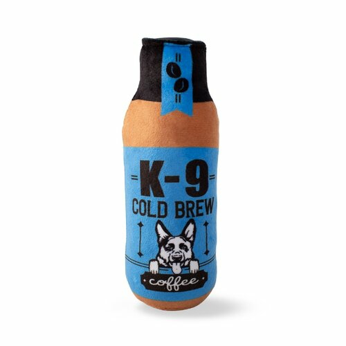 Plush Bottle Squeaker Dog Toy – K-9 Cold Brew Dog