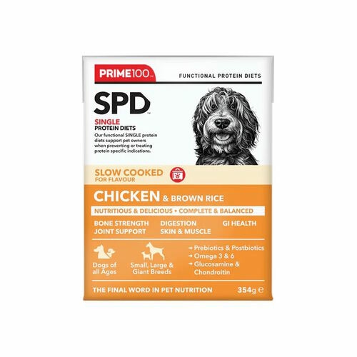 Spd Slow Cooked Dog Food Single Protein Chicken & Brown Rice 12 X 354G Dog